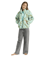 Girls Like Electricity Fleece Jacket in Oil Green