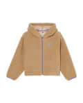 The Roxy Girls Girls Live In Winter Zip Fleece Jacket in Pebble