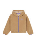 The Roxy Girls Girls Live In Winter Zip Fleece Jacket in Pebble