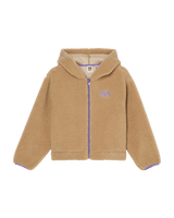 The Roxy Girls Girls Live In Winter Zip Fleece Jacket in Pebble