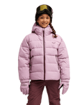 The Roxy Girls Girls Snowyhill Technical Puffer Jacket in Discreet Mauve