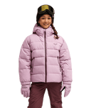 The Roxy Girls Girls Snowyhill Technical Puffer Jacket in Discreet Mauve