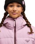 The Roxy Girls Girls Snowyhill Technical Puffer Jacket in Discreet Mauve