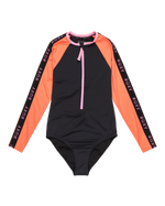 The Roxy Girls Girls Colourblock Onesie Swimsuit in Anthracite