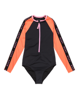 The Roxy Girls Girls Colourblock Onesie Swimsuit in Anthracite
