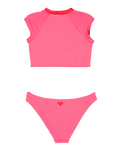 Girls Aruba Crop Lycra Bikini Set in Sangria Sunset