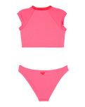 Girls Aruba Crop Lycra Bikini Set in Sangria Sunset