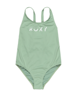 The Roxy Girls Girls Solid Active One Piece Swimsuit in Basil