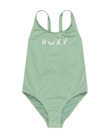 The Roxy Girls Girls Solid Active One Piece Swimsuit in Basil