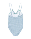 The Roxy Girls Girls Gingham One Piece Swimsuit in Egret Check Me Out Mini