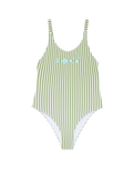 Girls Bico Active One Piece Swimsuit in Oil Green