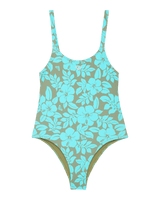 Girls Spirit One Piece Swimsuit in Oil Green