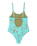 Girls Spirit One Piece Swimsuit in Oil Green
