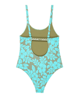 Girls Spirit One Piece Swimsuit in Oil Green