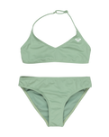 The Roxy Girls Girls Solid Active Tri Bikini Set in Basil