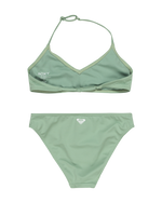 The Roxy Girls Girls Solid Active Tri Bikini Set in Basil