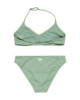 The Roxy Girls Girls Solid Active Tri Bikini Set in Basil