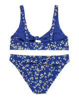 Girls Shadow Floral Bralette Bikini Set in Dazzling Blue Coastline Ditsy