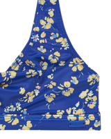 Girls Shadow Floral Bralette Bikini Set in Dazzling Blue Coastline Ditsy