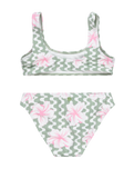 The Roxy Girls Girls Party Waves 2 Bralette Bikini Set in Basil Party Waves