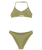 Girls Solid Active Tri Bikini Set in Oil Green