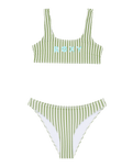 Girls Bico Active Bralette Bikini Set in Oil Green