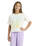 The Roxy Girls Girls Daisyloose Beach T-Shirt in Coconut Milk