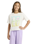 The Roxy Girls Girls Daisyloose Beach T-Shirt in Coconut Milk