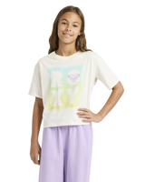 The Roxy Girls Girls Daisyloose Beach T-Shirt in Coconut Milk