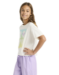 The Roxy Girls Girls Daisyloose Beach T-Shirt in Coconut Milk