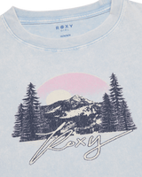 The Roxy Girls Girls Eve Oversized Washed T-Shirt in Cerulean