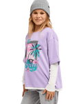 The Roxy Girls Girls Rain Falls Long Sleeve T-Shirt in Viola