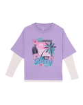 The Roxy Girls Girls Rain Falls Long Sleeve T-Shirt in Viola