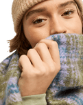 The Roxy Womens Cute Blush Scarf in Tartan Plaid Oil Green