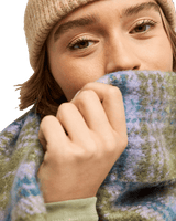 The Roxy Womens Cute Blush Scarf in Tartan Plaid Oil Green