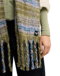The Roxy Womens Cute Blush Scarf in Tartan Plaid Oil Green