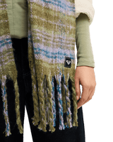 The Roxy Womens Cute Blush Scarf in Tartan Plaid Oil Green