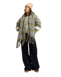 The Roxy Womens Cute Blush Scarf in Tartan Plaid Oil Green