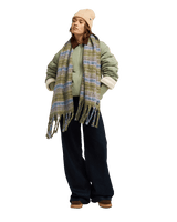 The Roxy Womens Cute Blush Scarf in Tartan Plaid Oil Green