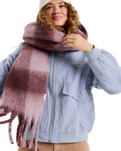 The Roxy Womens Cute Blush Scarf in Nirvana Be Bold Plaid