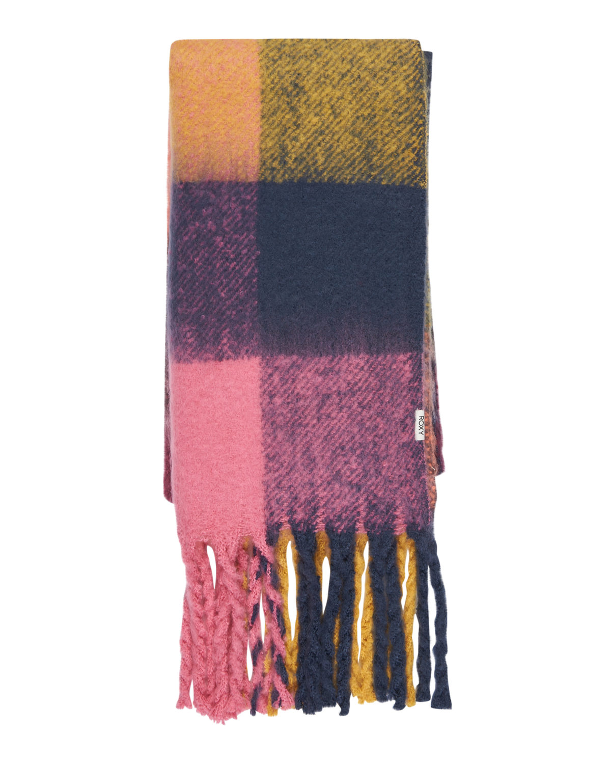 The Roxy Womens Cute Blush Scarf in Ochre Elmer Plaid