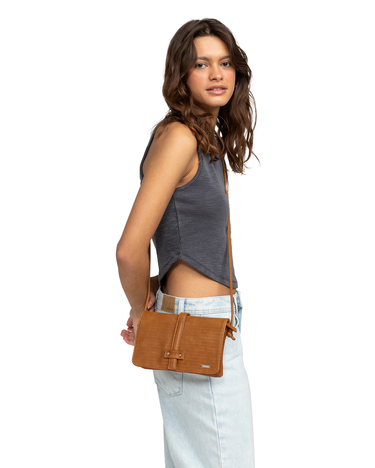 The Roxy Womens Singing Waves Crossbody Bag in Camel