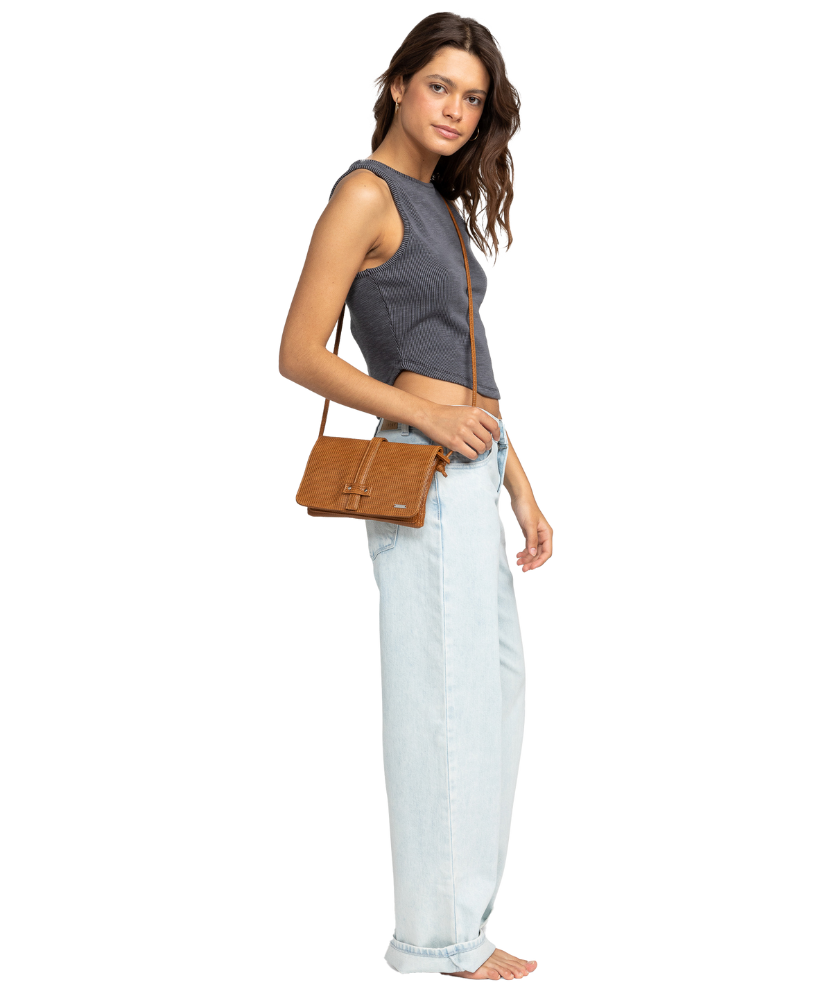 The Roxy Womens Singing Waves Crossbody Bag in Camel