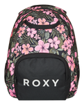 The Roxy Shadow Swell Printed Backpack in Anthracite Wind Swept Floral