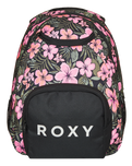The Roxy Shadow Swell Printed Backpack in Anthracite Wind Swept Floral