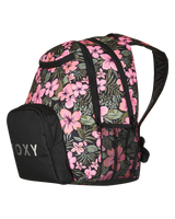 The Roxy Shadow Swell Printed Backpack in Anthracite Wind Swept Floral