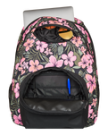 The Roxy Shadow Swell Printed Backpack in Anthracite Wind Swept Floral