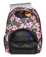 The Roxy Shadow Swell Printed Backpack in Anthracite Wind Swept Floral