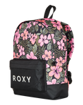 The Roxy Sugar Baby Bottle Backpack in Anthracite Wind Swept Floral