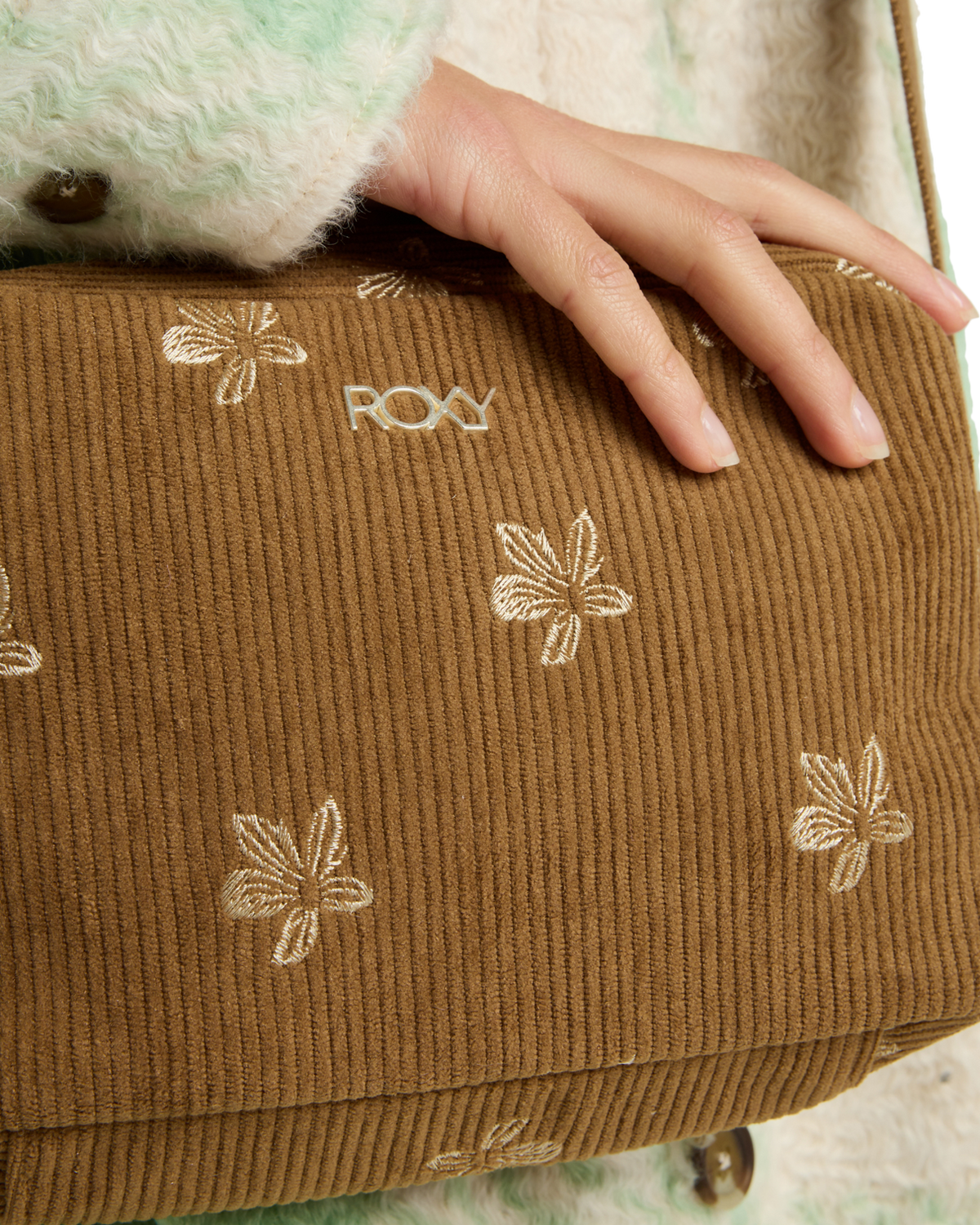 The Roxy Womens Feeling Embroidery Crossbody Bag in Woodsmoke